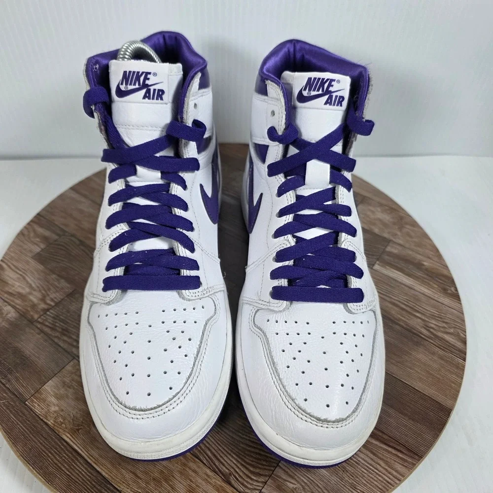 Air Jordan 1 High Court OG Purple Womens Size 8 White Shoes CD0461-151